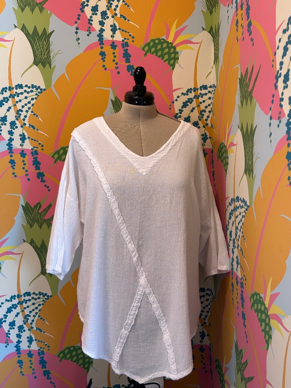 NWOT Aruba Cotton Gauze Blouse in White Sz 1 (M 6-10)